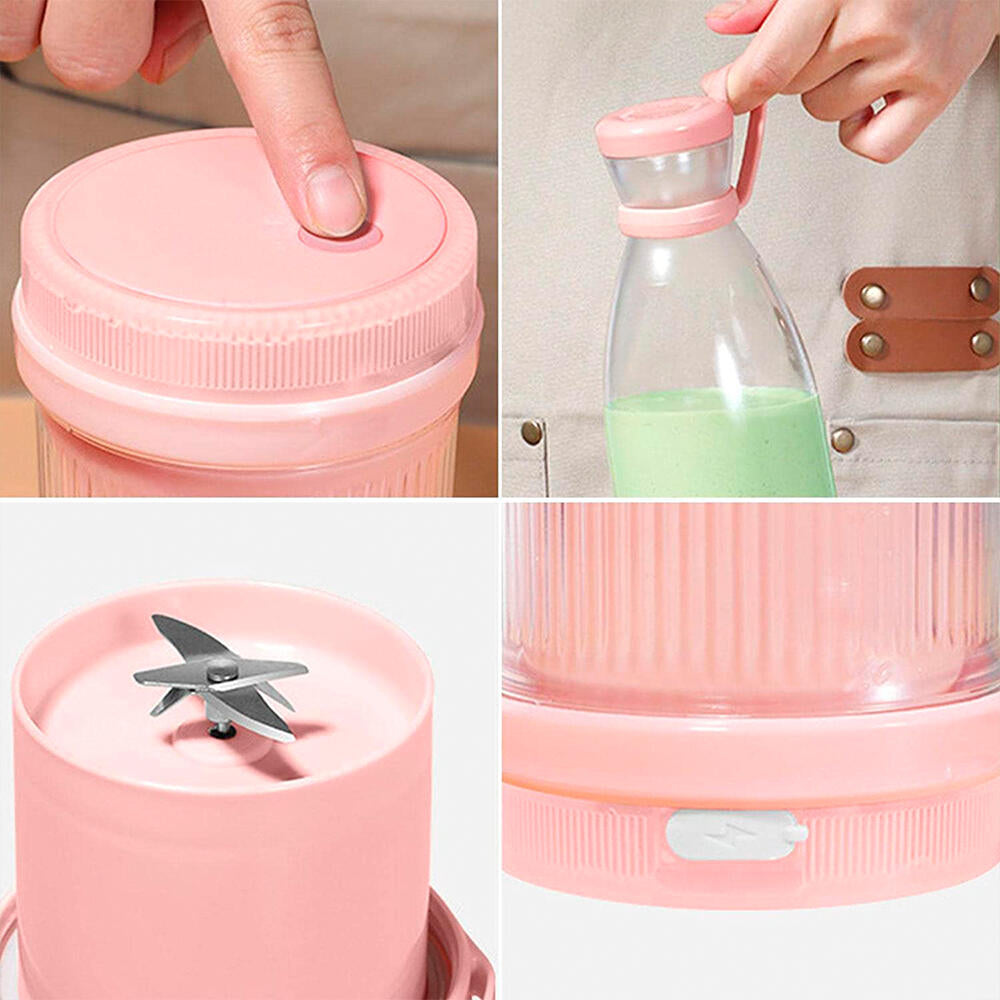 Mini portable glass blender, aqua green