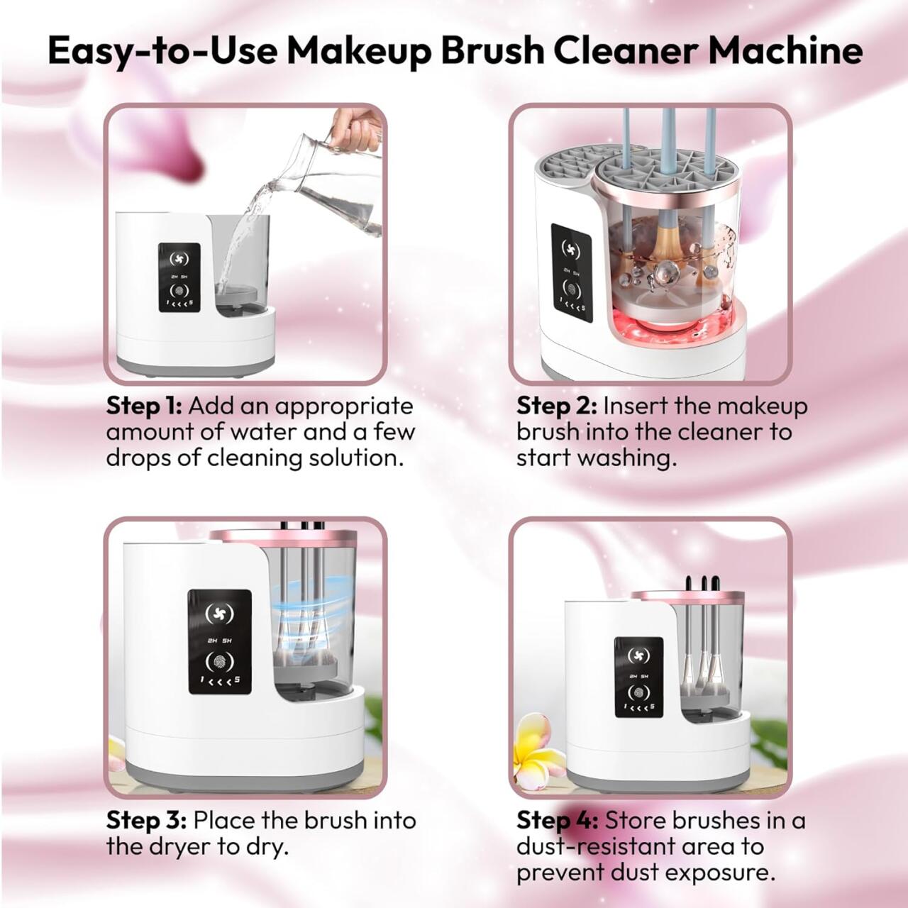 Máquina Eléctrica Limpiadora de Brochas de Maquillaje