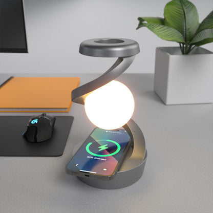 3D Levitating Moon Lamp with Wireless Charging and Dimmable Light – Modern and Magical Decor