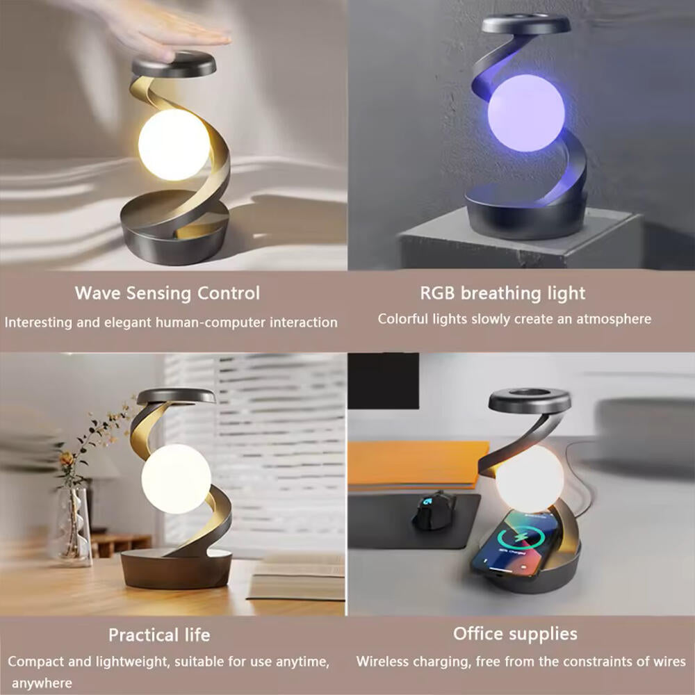 3D Levitating Moon Lamp with Wireless Charging and Dimmable Light – Modern and Magical Decor